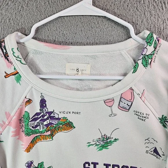 Lou & Grey Sweater Women Medium Beach Vacation Sailing Boat Stretch‎ White - Picture 3 of 9